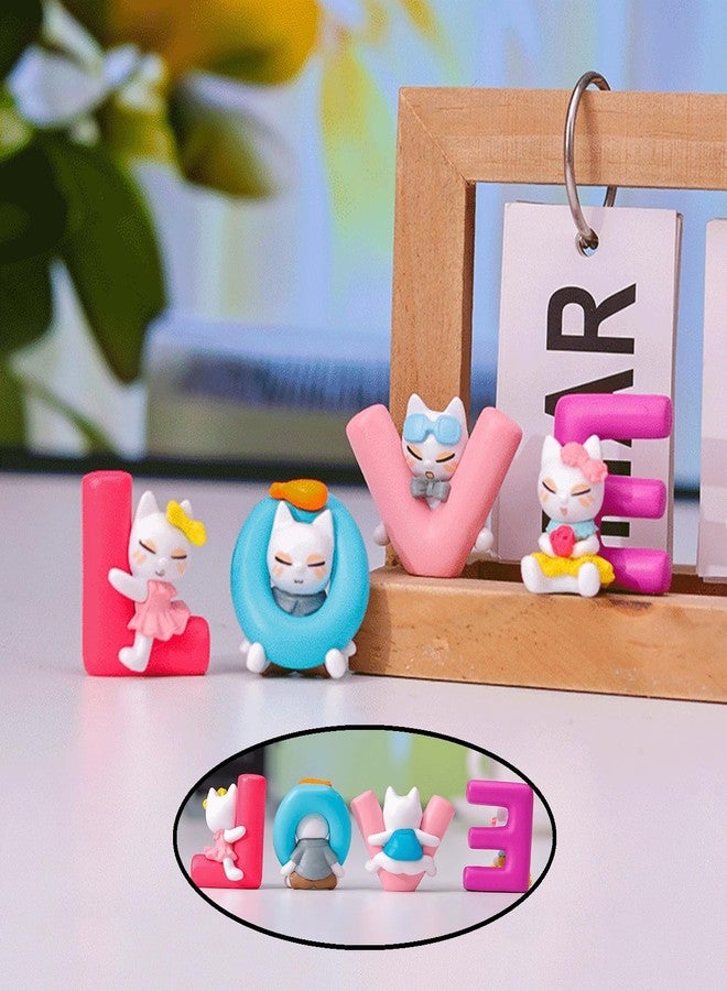 Spiaty Love Cat Home, Car and Office Decor Figurine (Small, Multi, Set of 4) - Image 2